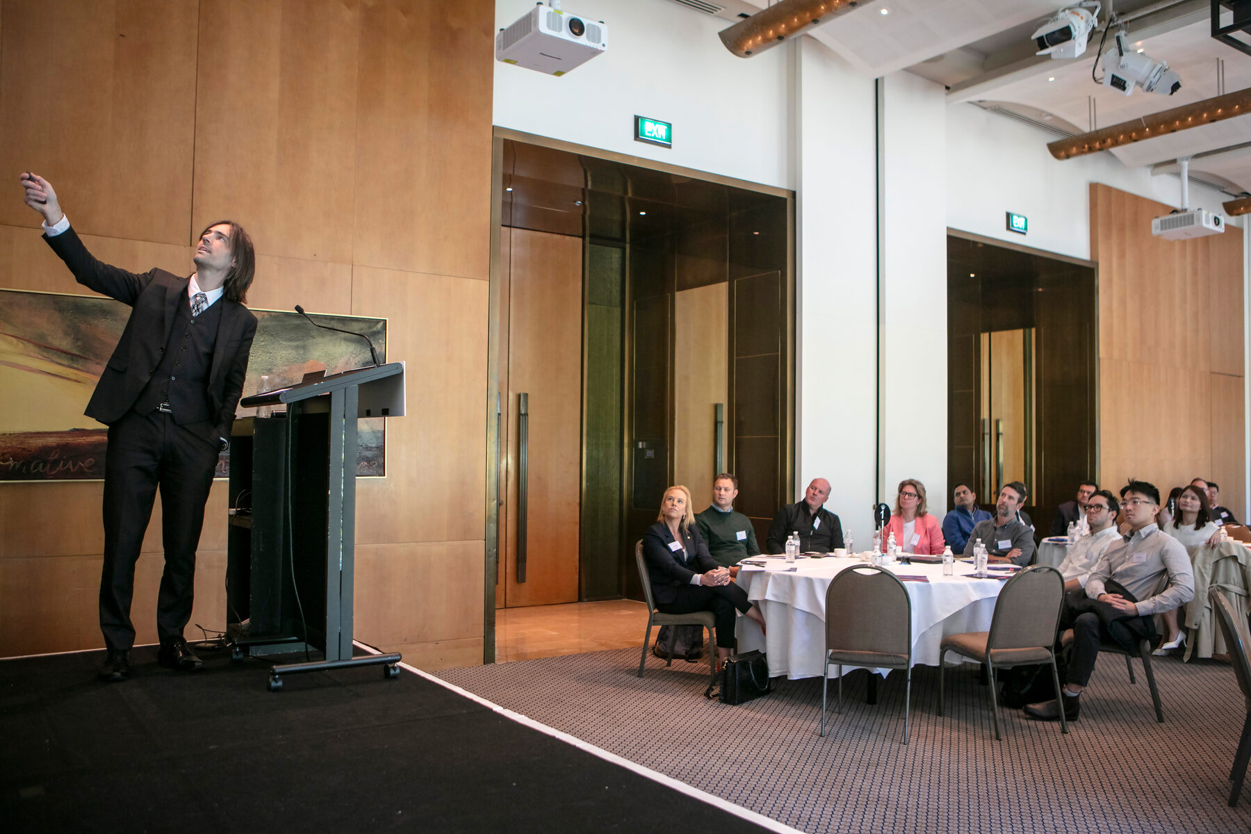 A speaker addressing participants at the Melbourne Forum on Frontier and Breakthrough Innovation